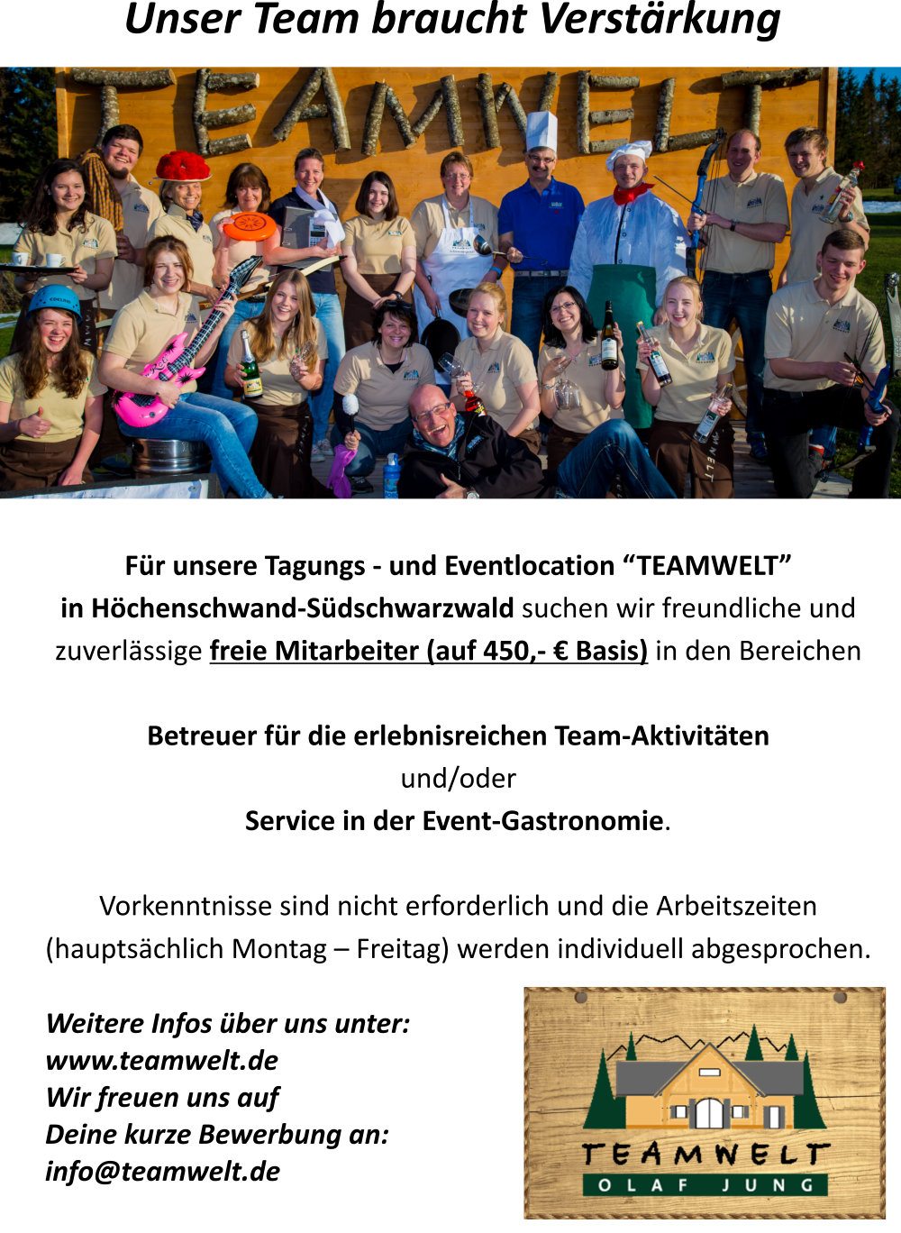 Job-Angebot Teamwelt